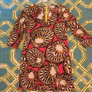 JCrew v-neck shell print dress